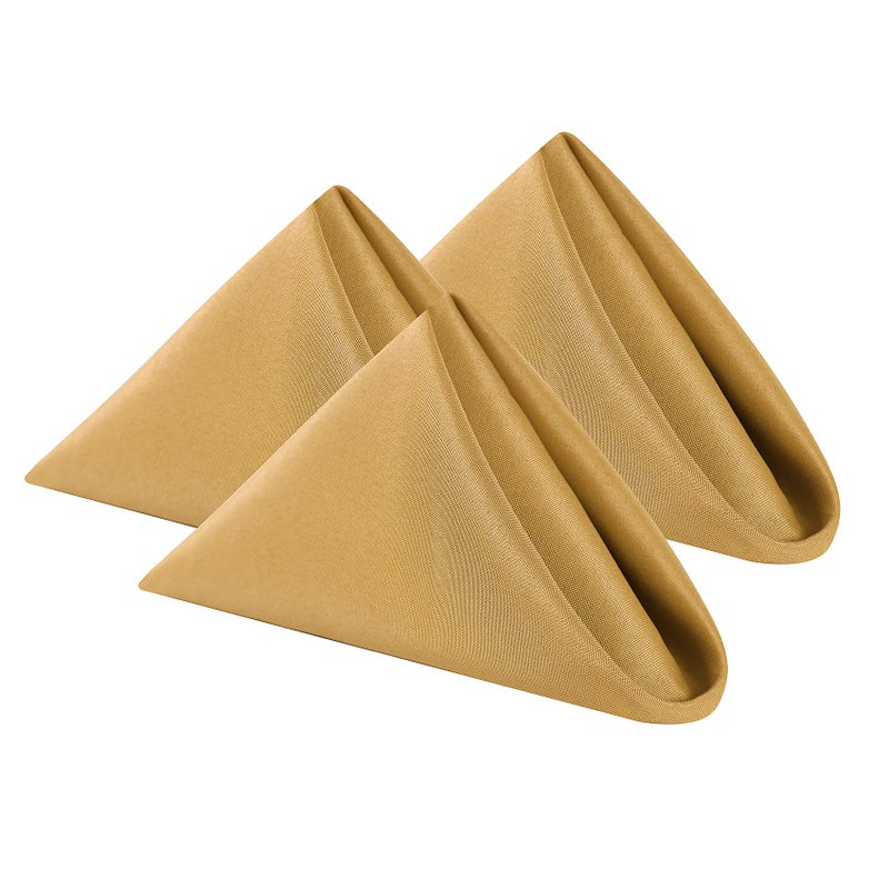 Cupuamon Cloth Napkins 17x17 inch Washable Polyester Dinner Napkins Soft Table Napkins for Wedding Party Dining Banquet(Gold,25PCS) - Image 1